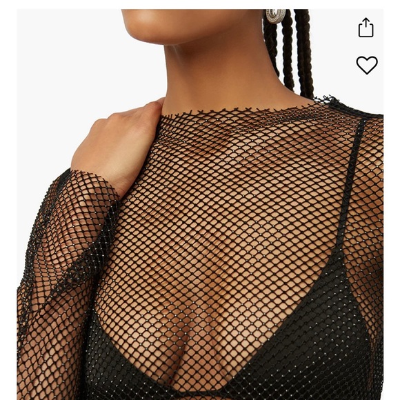 WeWoreWhat crystal mesh top - Picture 3 of 6